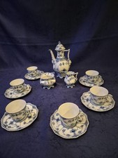 Royal Copenhagen Denmark Musselmalet Vollspitze Mokkaservice für 6 Personen