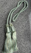 Raffhalter für Vorhänge Doppel-Quaste 15 cm petrol sommergrün