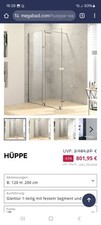 HÜPPE Xtensa pure Walk-In Gleittür mit festem Segment 120 cm, Anschlag Links 