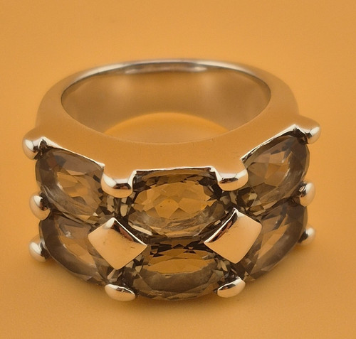Silber ring rauchquarz - ring, 925