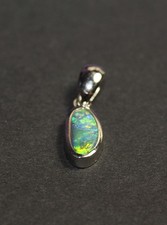 Anhänger Silber 925 Schwarzopal grün und blau