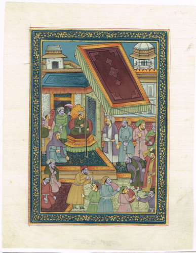 Handgemalte mughal herrscher - handgemalte,