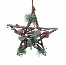 Deko holzstern aus - weide, 30cm
