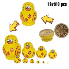 10Stk. Russische Matroschka Babuschka Matrjoschka Holz Puppe Kinder Spiezeug
