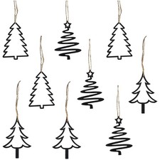 9-tlg. Christbaumschmuck Holz