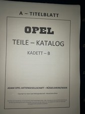 Opel Kadett B Teilekatalog