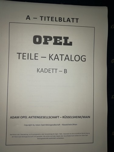 Opel kadett teilekatalog - opel,