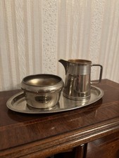 WMF Tablett Zucker und Milch, Art Déco Stil, Straußenmarke