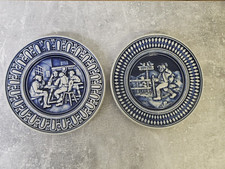 Zwei Alter Wandteller von Gerzit Gerz - Steingut Dekoteller