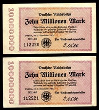 2 banknotes Deutsche