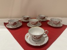 5 Stück Mokkatassen Handbemalt Mit Rosendekor von PGH Handgemalt