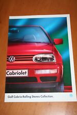 Prospekt Prospekt VW Golf 3- III Cabrio - Rolling Stones  Sondermodell   1995