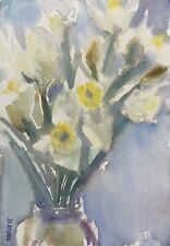 Prof Dr Alfred Behle 1935-97 Vase mit Narzissen I Osterglocke Blumen Stillleben 