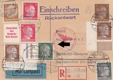143A, DR, Dienstpost, GS Karte, Reco, Mezetne/Lettland nach Chemnitz 1942 !