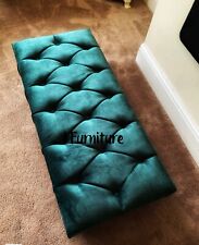 Bankfußhocker Chesterfielf Sitz in Samt Polsterung osmanisches Design - grün