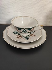 Sammeltasse / Sammeller cp Lettin 3 Teile Weiß / Grün Porzellan