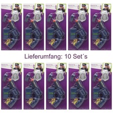 10x POLIZEI SET KINDER # Karneval Polizist Kostüm Spielzeug Pistole Sonderposten