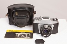 EXA 500 (Ihagee Dresden) mit Q1  Domiplan 2,8/50mm +seltene schwarze Ledertasche