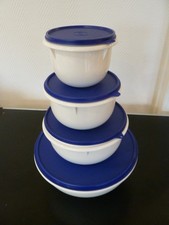 Tupperware Peng Schüssel Rührschüssel mit Deckel, 3L Weiß/Blau Neu
