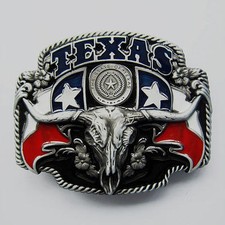 Rockabilly Texas Western Cowboy Longhorn Flagge Gürtelschnalle Beltbuckle *231