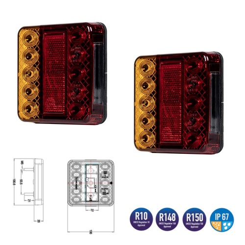 Stück led rückleuchten - 2, 12v