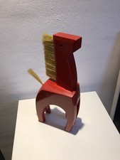 Vintage Tisch Bürsten ,, Pferd“ Garnitur in Rot Scan Design der 70/80 er Jahre!