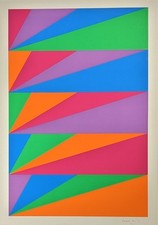 Max Bill, Geometrische Komposition, Siebdruck, im Druck signiert