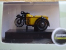 BSA Motorrad mit Seitenwagen Oldtimer gelb Modelauto ca.3cm *NEU*  1:76