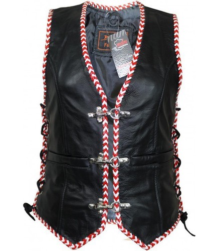 Damen lederweste slim - damen,