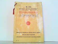 Nr. 653 Anbau Strohpresse - Betriebsanleitung / Ersatzteilliste. Massey - Harris