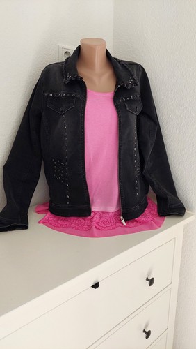 Schwarze jeansjacke tredy - schwarze,
