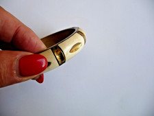 Alter Armreif aus Messing mit Bein/Knochen