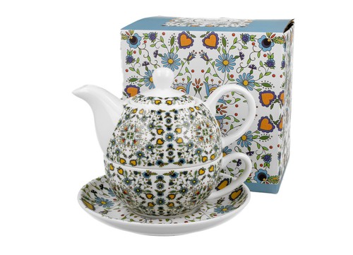 Duo etno tasse mit teekanne - mit,