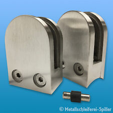 V2A Edelstahl Glashalter rund 63x45mm Sicherungsstift Klemmhalter 1,5-12,76mm