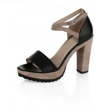 Alba Moda Sandalette Sling High Heels Plateau Schuhe Wedges 40 6,5