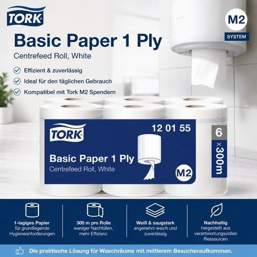 Tork papierrollen 6x300m - papierrollen,