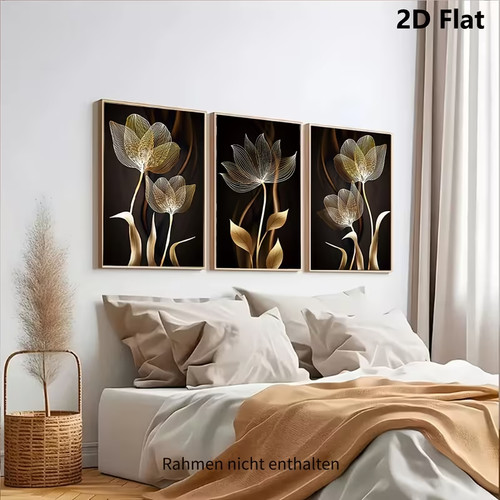 3er leinwanddruck pusteblume - 3er,