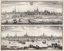 Wismar und Rostock Original Kupferstich Merian 1641