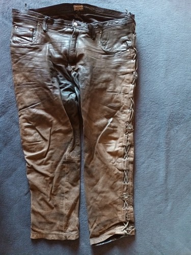 Schnürlederhose braun groß - schnürlederhose,