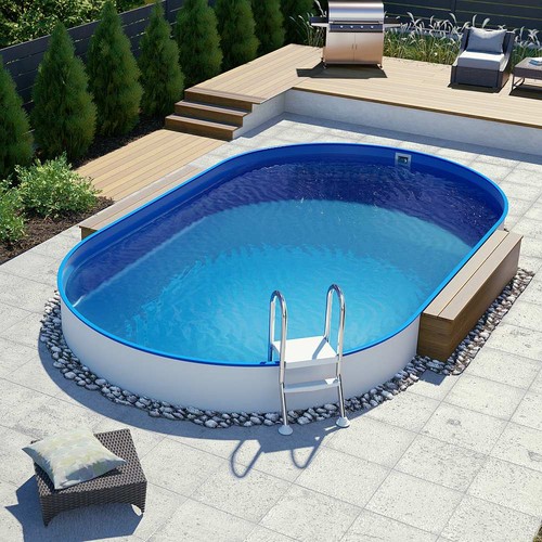 Stahlwandpool oval komplettset - oval,