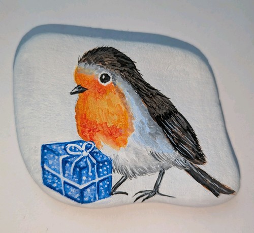 Bemalter stein vogel mit - stein,,