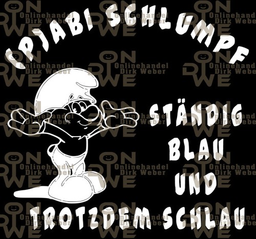 Aufkleber abi schlumpf - aufkleber, "