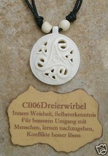 CB 06 / Keltisches Magisches Amulett Talisman  Dreirwirbel aus Büffelknochen