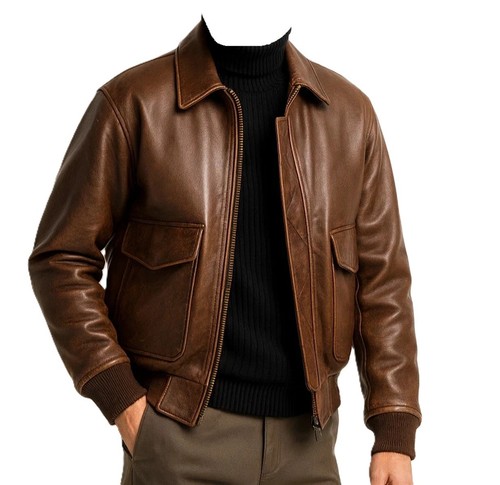 Herren echt lamm - leder, braun