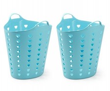 2x Wäschekorb 65 L Einkaufskorb Korb Haushaltskorb Wäschesammler Flexikorb