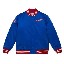 New England Patriots NFL Mitchell & Ness Heavyweight Satin Jacke Blau