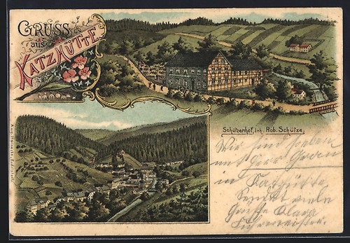 Lithographie katzhütte - lithographie,