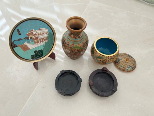 Vintage cloisonné deko set - vintage, cloisonné-deko-set