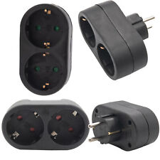 Doppelstecker Steckdosenleiste Mehrfachsteckdose Doppelsteckdose Schuko Schwarz
