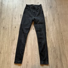 Armedangels Jeans Damen Hose schwarz grau Gr. 26/32 High Waist Skinny